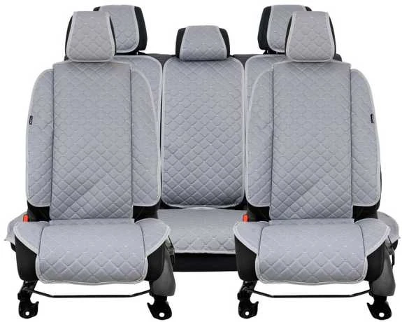 Sėdynės užvalkalų komplektas EVAtech ECO Max, 3 vnt. - pilka / pilki kraštai / pilkos siūlės