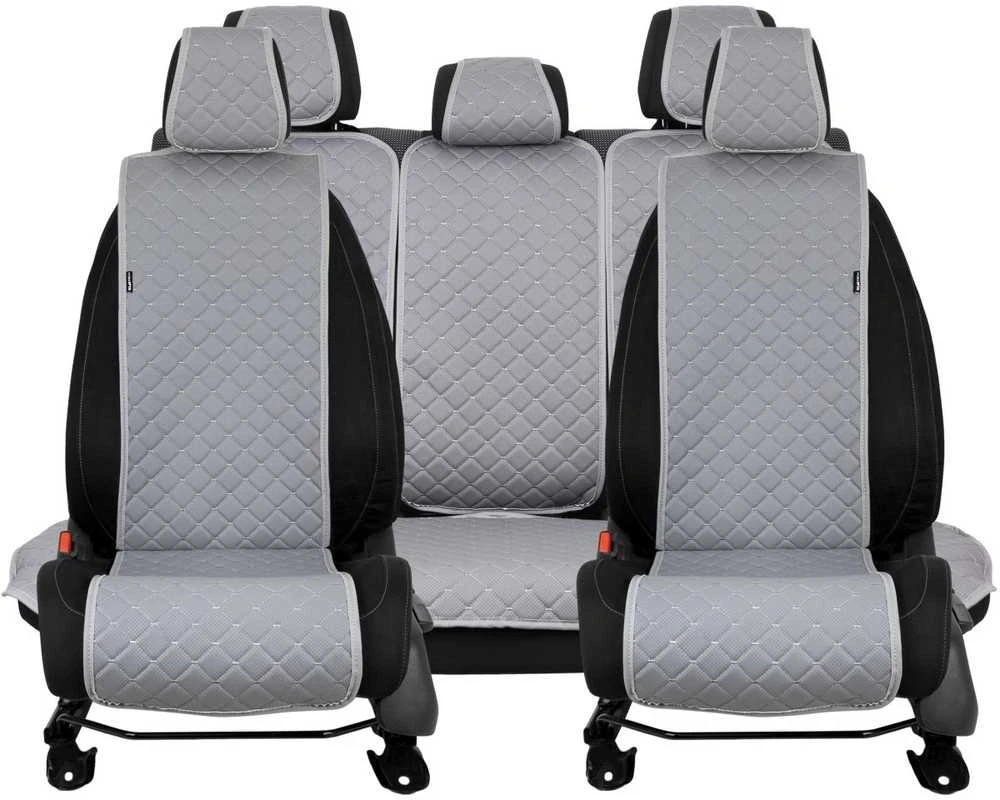 Sėdynės užvalkalų komplektas EVAtech ECO Basic, 3 vnt. - pilka / pilki kraštai / pilkos siūlės