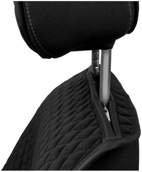 Sėdynės užvalkalų komplektas EVAtech Max, 3 vnt. - juoda / juodi kraštai / juodos siūlės