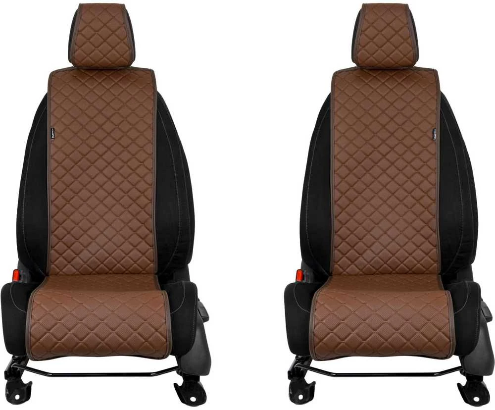 Sėdynių užvalkalai EVAtech ECO Basic, 2 vnt. - ruda / rudi kraštai / rudos siūlės