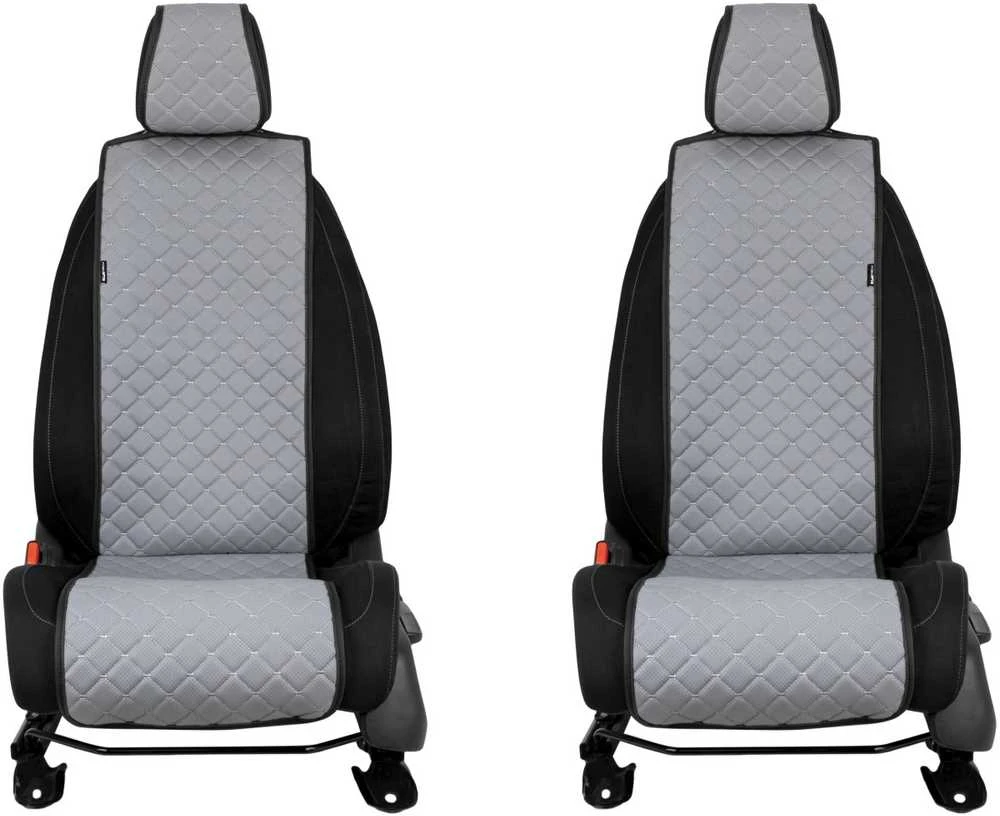 Sėdynių užvalkalai EVAtech ECO Basic, 2 vnt. - pilka / juodi kraštai / pilkos siūlės