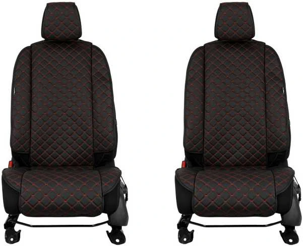 Sėdynių užvalkalai EVAtech ECO Max, 2 vnt. - juoda / juodi kraštai / raudonos siūlės