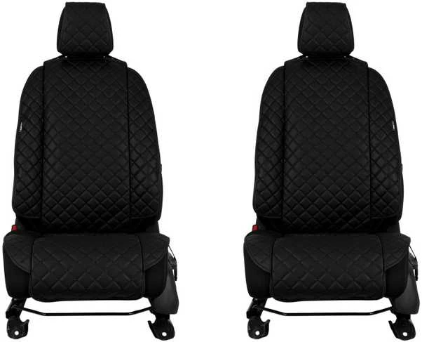 Sėdynių užvalkalai EVAtech ECO Max, 2 vnt. - juoda / juodi kraštai / juodos siūlės