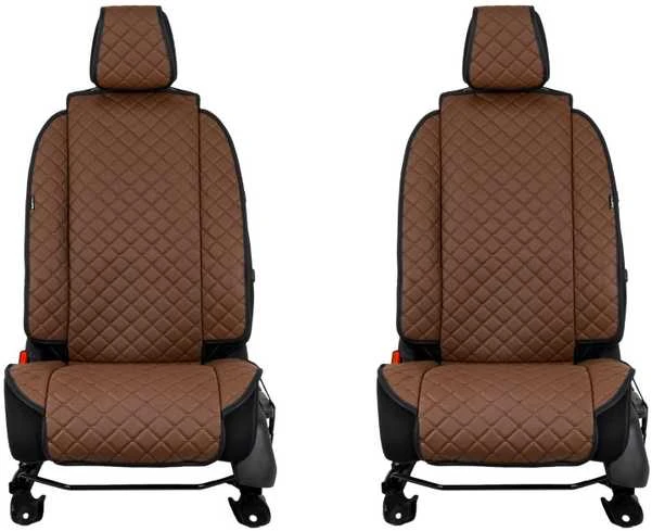 Sėdynių užvalkalai EVAtech ECO Max, 2 vnt. - ruda / juodi kraštai / rudos siūlės