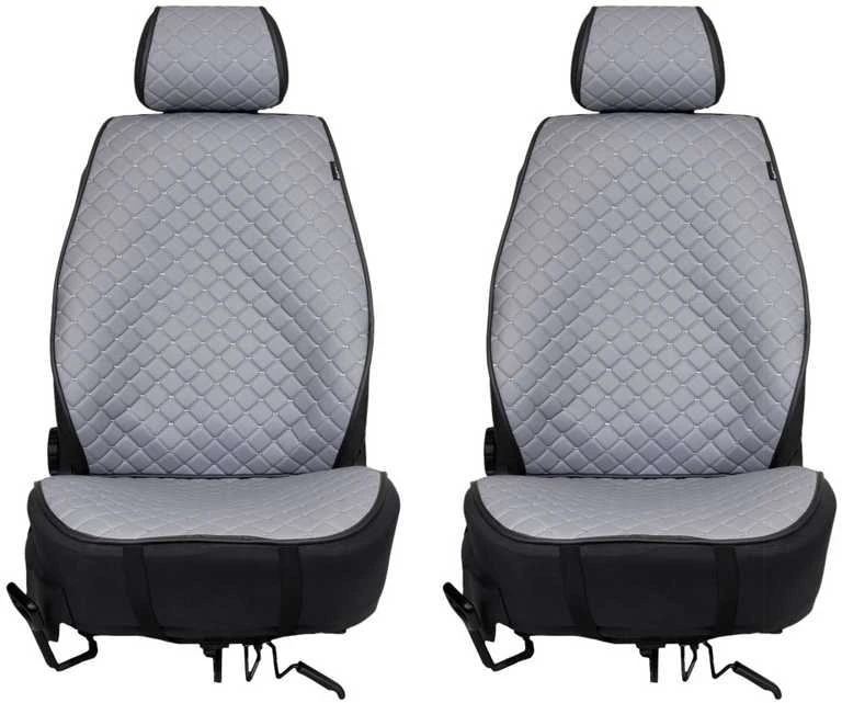 Sėdynių užvalkalai EVAtech ECO PRO, 2 vnt. - pilka / juodi kraštai / pilkos siūlės