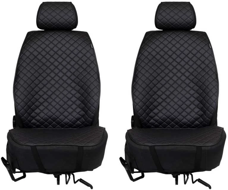 Sėdynių užvalkalai EVAtech ECO PRO, 2 vnt. - juoda / juodi kraštai / juodos siūlės