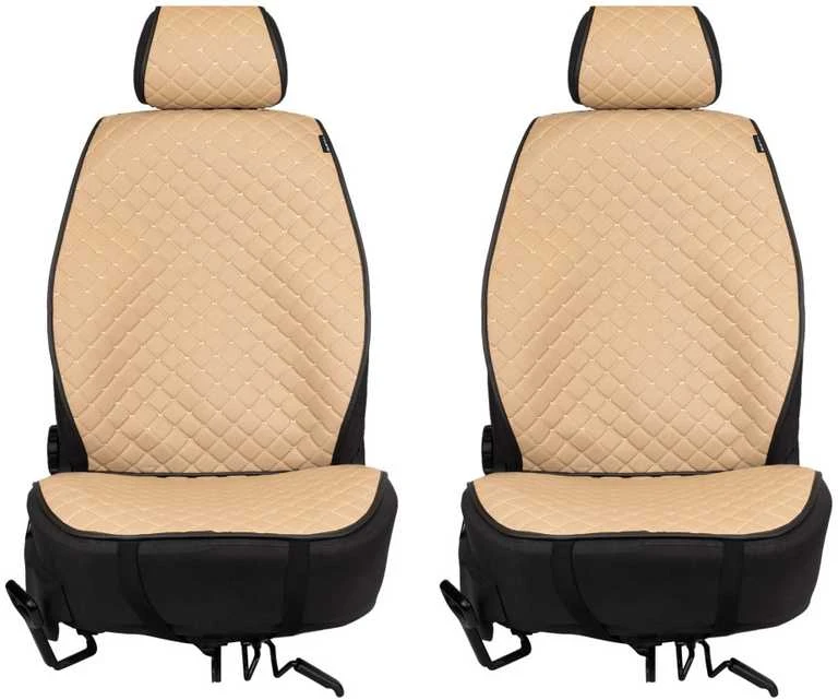 Sėdynių užvalkalai EVAtech ECO PRO, 2 vnt. - smėlio / juodi kraštai / smėlio siūlės