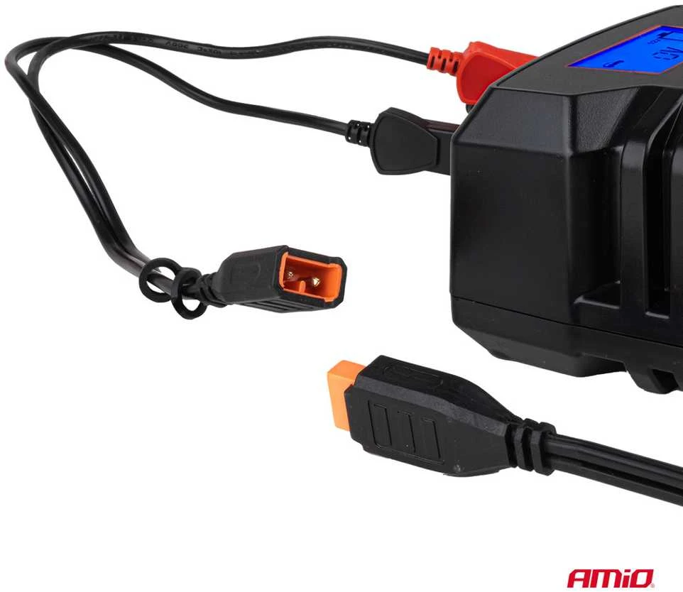 Skaitmeninis akumuliatoriaus įkroviklis AGM/GEL/LiFePO4 8A 12/24V PRO HOOK AMIO-04533