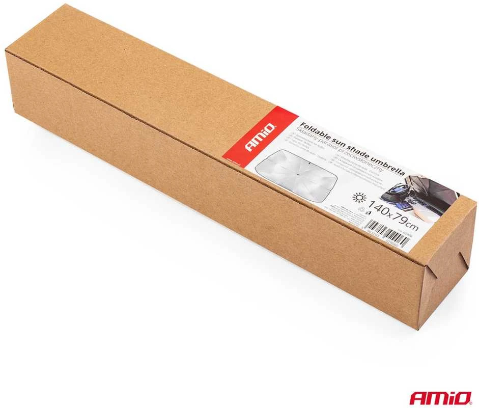 Sulankstoma priekinio stiklo saulės apsauga – skėtis 140x79 cm AMIO-02906