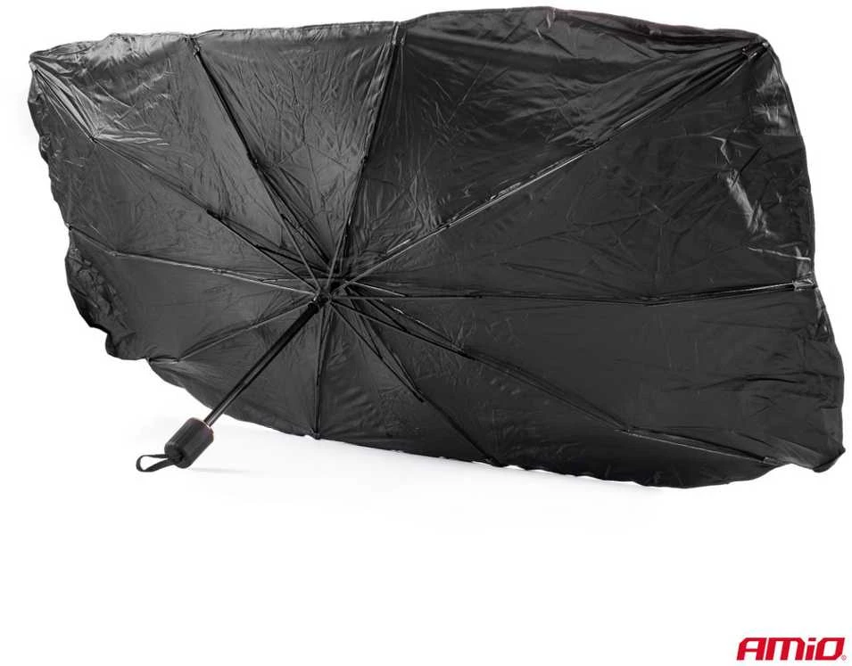 Sulankstoma priekinio stiklo saulės apsauga – skėtis 140x79 cm AMIO-02906