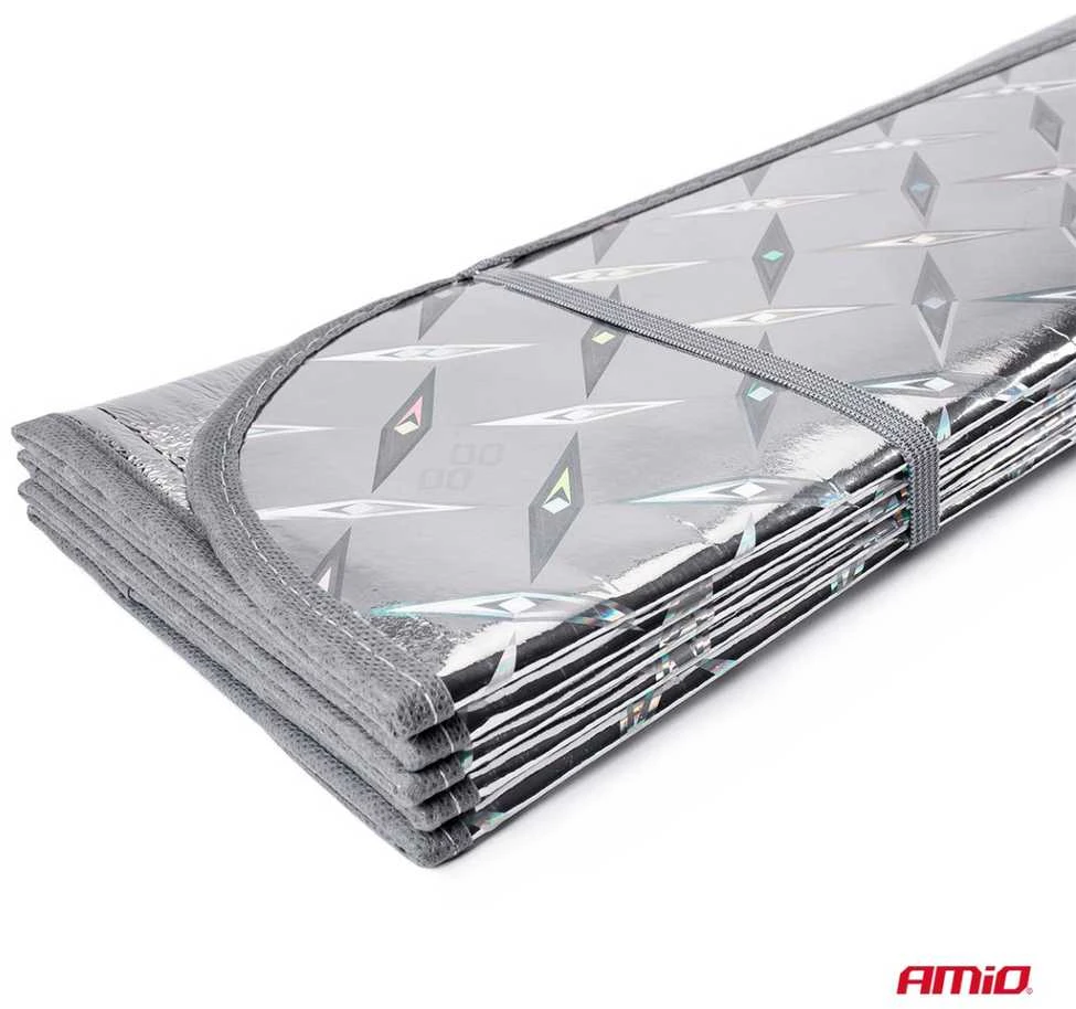 Sulankstoma saulės uždanga automobiliui 130x60 cm AMIO-02907