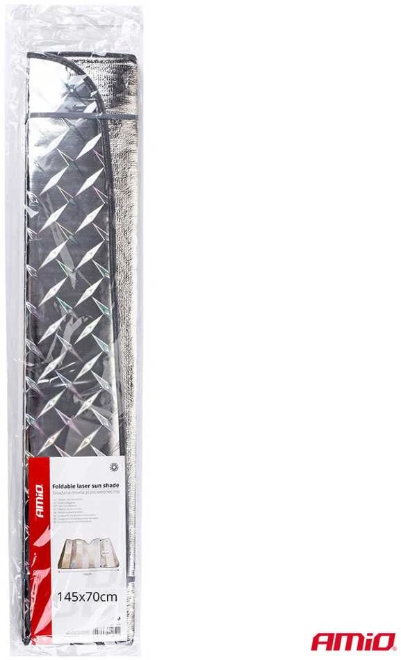Sulankstoma saulės uždanga automobiliui 145x70 cm AMIO-02908