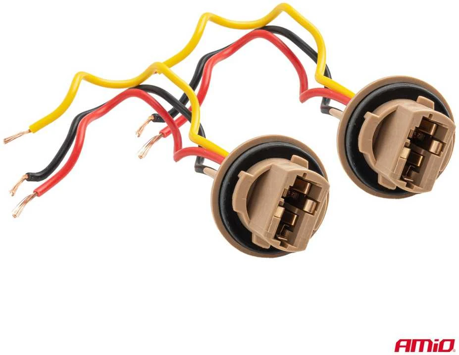 T20 LED lemputės lizdas 12V W21/5W, WY21/5W, W3x16q, 7443, 2 vnt. AMIO-04834