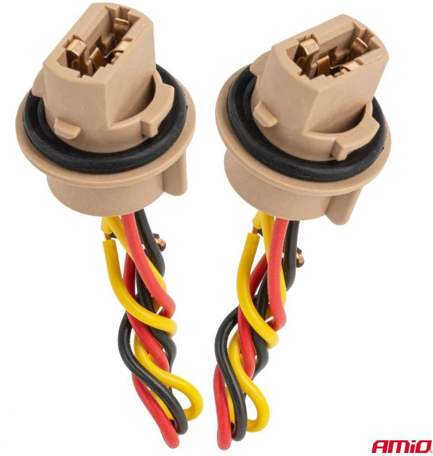 T20 LED lemputės lizdas 12V W21/5W, WY21/5W, W3x16q, 7443, 2 vnt. AMIO-04834