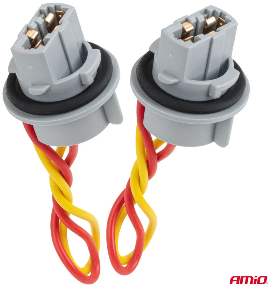T20 LED lemputės lizdas 12V W21W, WY21W, W3x16d, 7440, 2 vnt. AMIO-04833