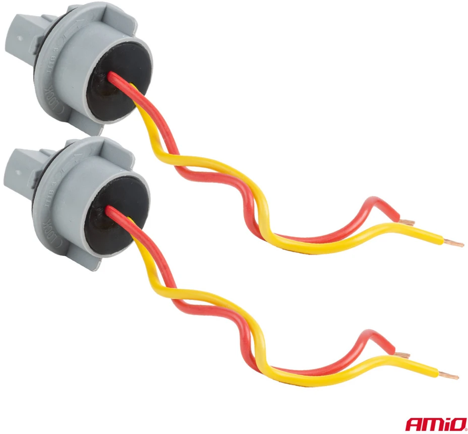 T20 LED lemputės lizdas 12V W21W, WY21W, W3x16d, 7440, 2 vnt. AMIO-04833