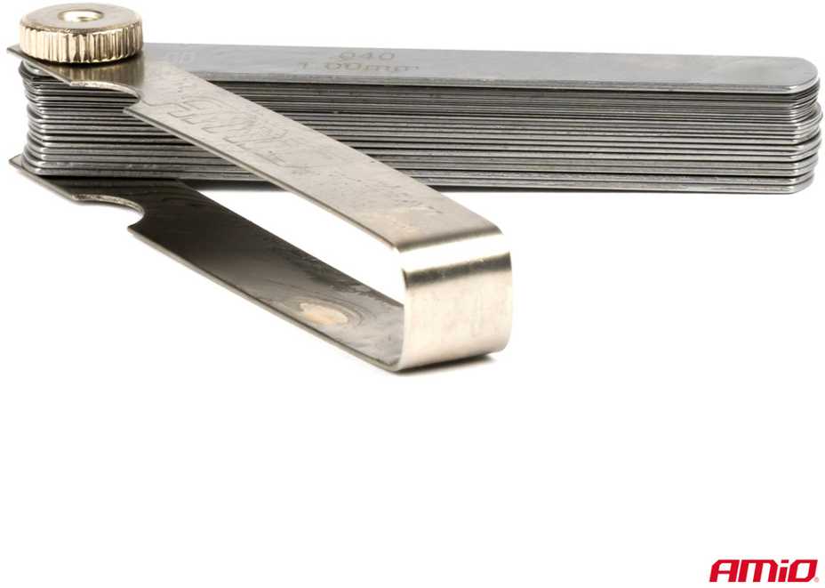 Tarpų matuoklis 0,02–1 mm, 32 lapeliai, 89 mm, AMIO-03287