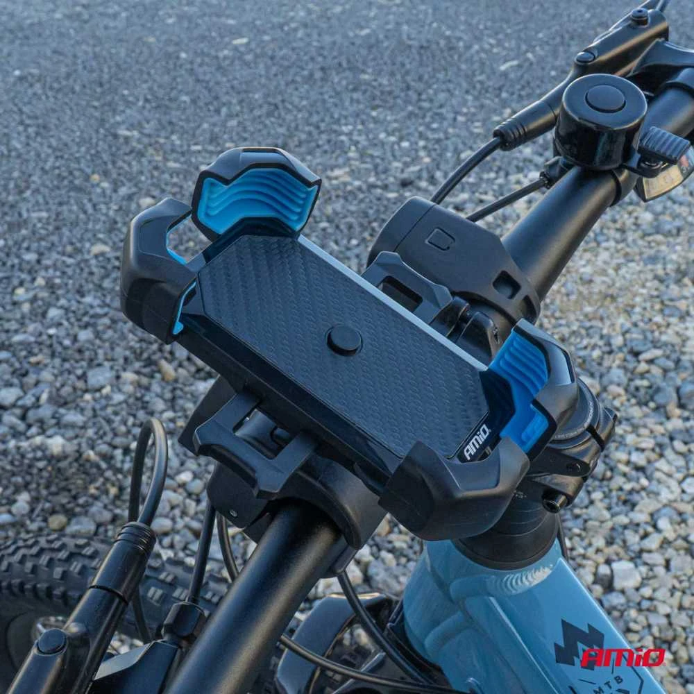 Telefono laikiklis dviračiui/motociklui/paspirtukui, pasukamas 360° AMIO-04146