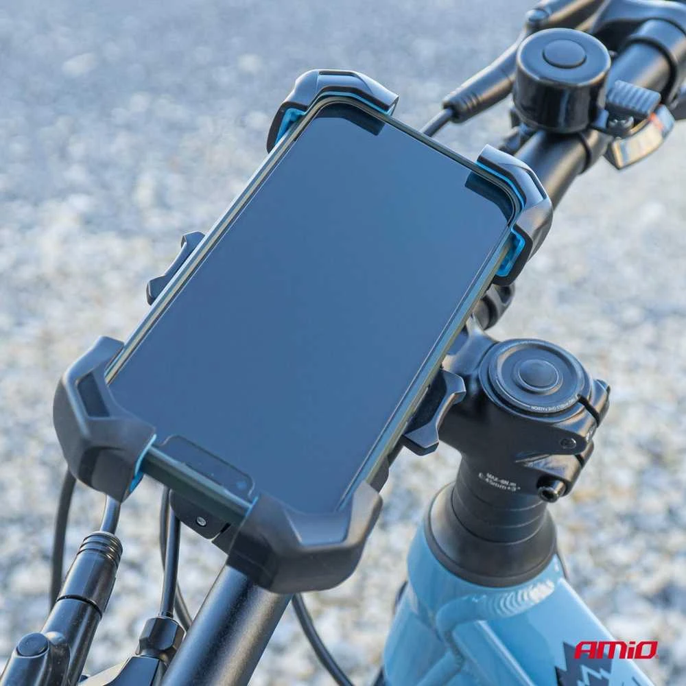 Telefono laikiklis dviračiui/motociklui/paspirtukui, pasukamas 360° AMIO-04146