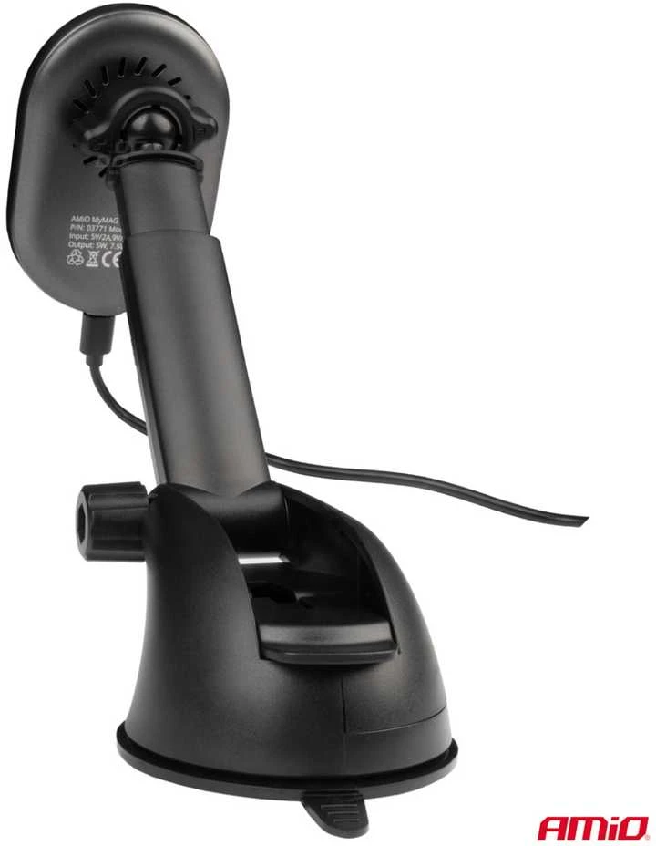 Telefono laikiklis su siurbtuku ir belaidžiu įkrovikliu 15W My Mag AMIO-03771