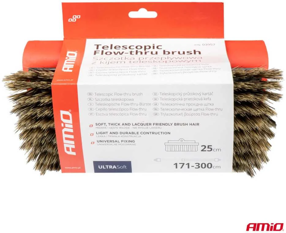Teleskopinis šepetys su vandens jungtimi 171-300cm AMIO-03957