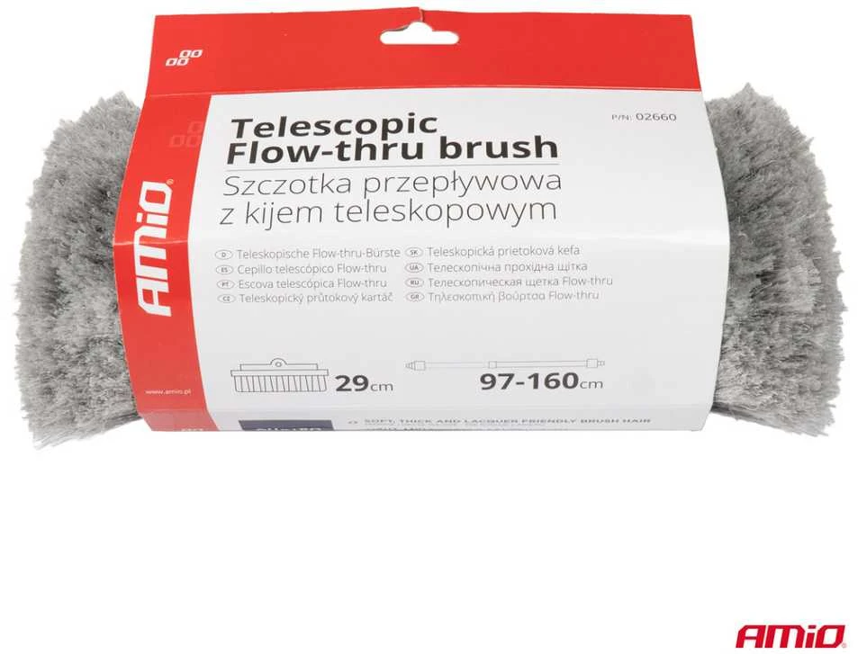 Amio Automobilių plovimo šepetys su teleskopine rankena ir vandens jungtimi, 158 cm