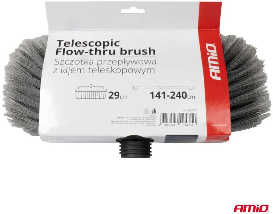 Teleskopinis šepetys su vandens jungtimi 141-240cm AMIO-02475