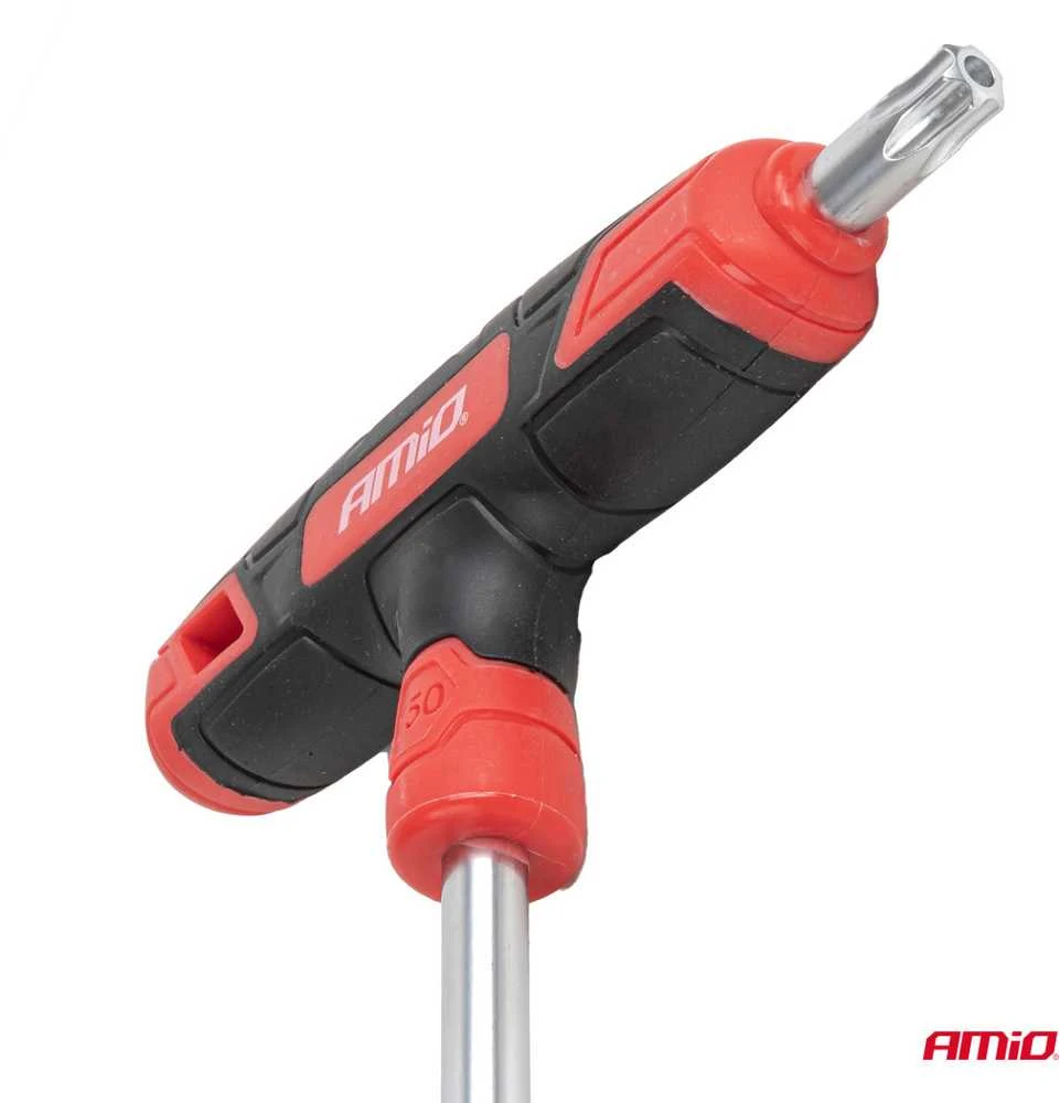 Torx raktų rinkinys su T formos rankena, 8 vnt. AMIO-04827