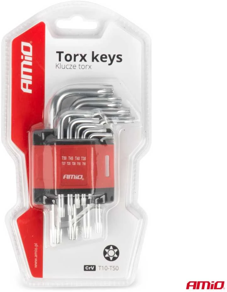 Trumpieji TORX raktai, 9 vnt., CR-V AMIO-01040