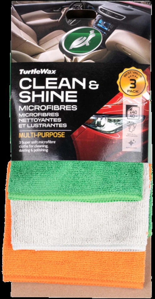 Automobilio mikropluošto šluostė Turtle wax, 3 vnt 40×40 cm