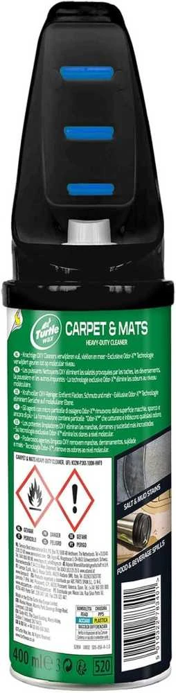 TURTLE WAX Power Out Carpets&Mats + Odor-X, kilimėlių ir užtiesalų valiklis su kvapo blokavimo technologija, 400 ml