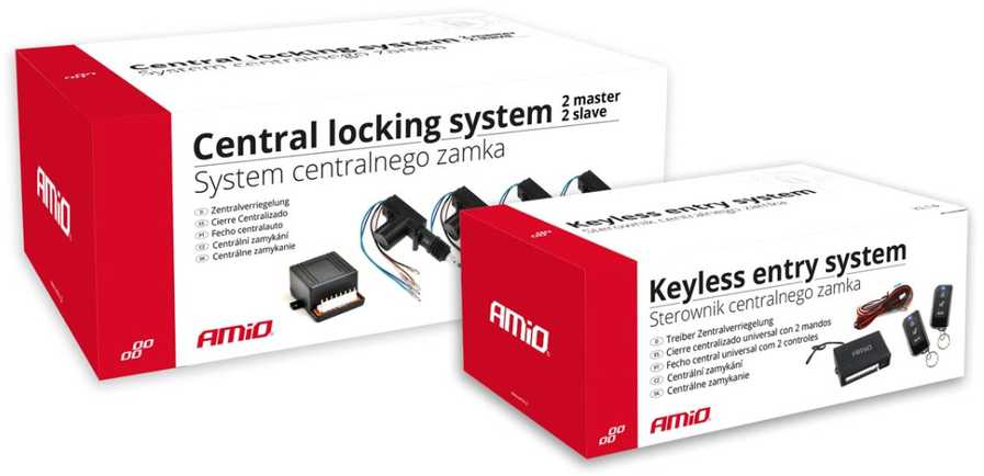 Universali belaidė centrinių durų užraktų sistema KE14 su 2 Master + 2 Slave varikliais ir nuotolinio valdymo pultais AMIO-01683