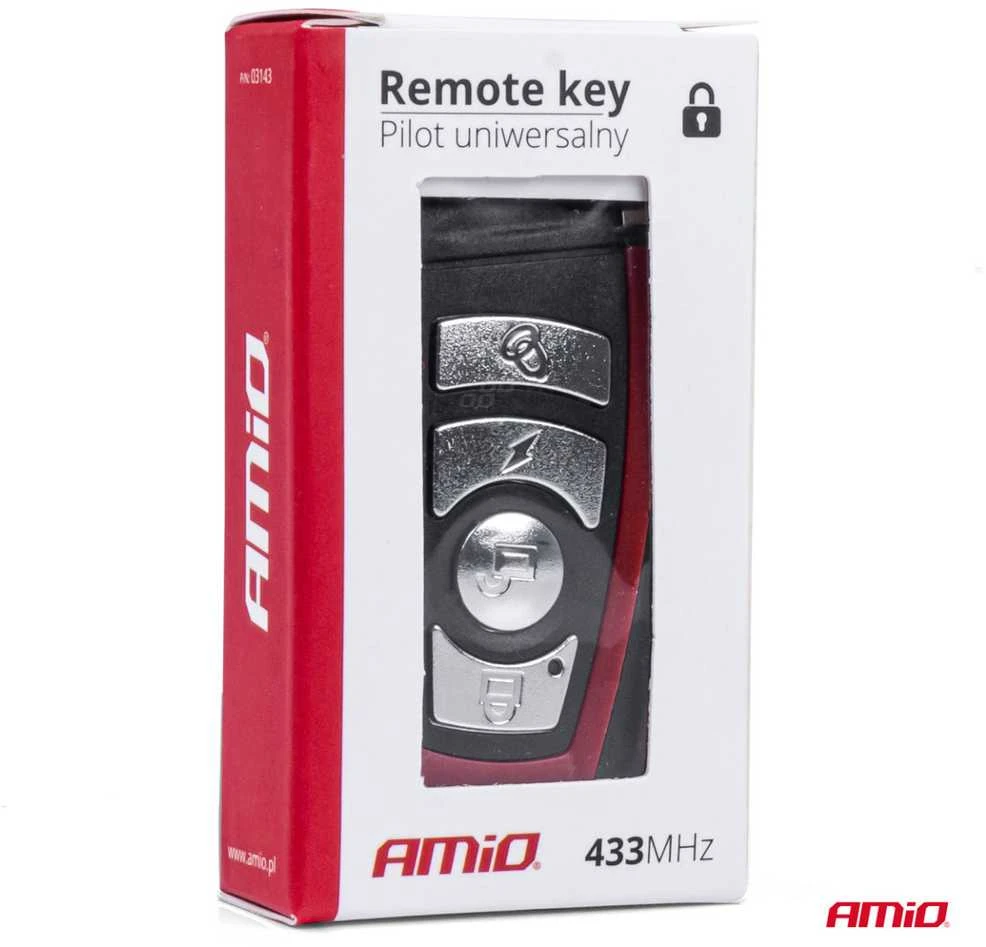 Universalus automobilio pultelis (raktas) su 4 mygtukais AMIO-03143