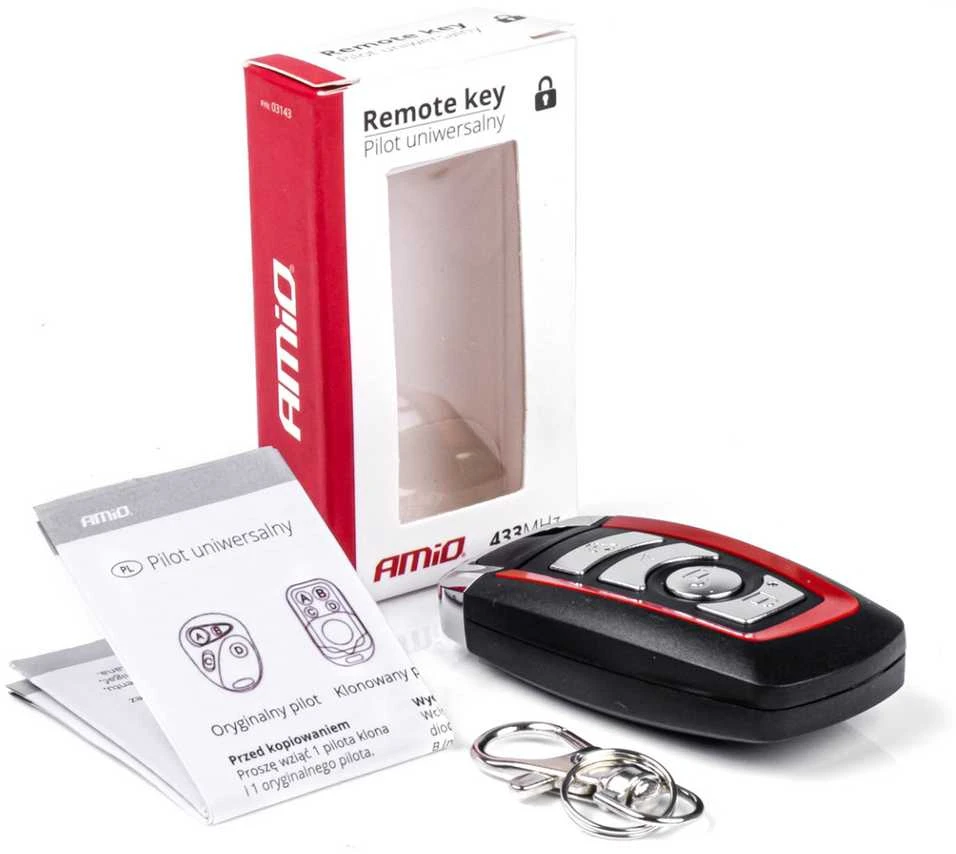 Universalus automobilio pultelis (raktas) su 4 mygtukais AMIO-03143