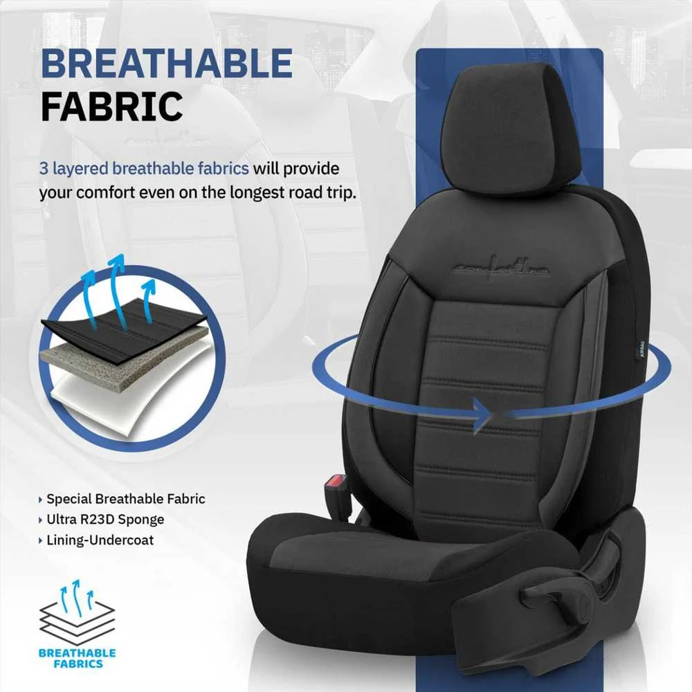 Amio Universalūs sėdynių užvalkalai OTOM, COMFORTLINE - juoda