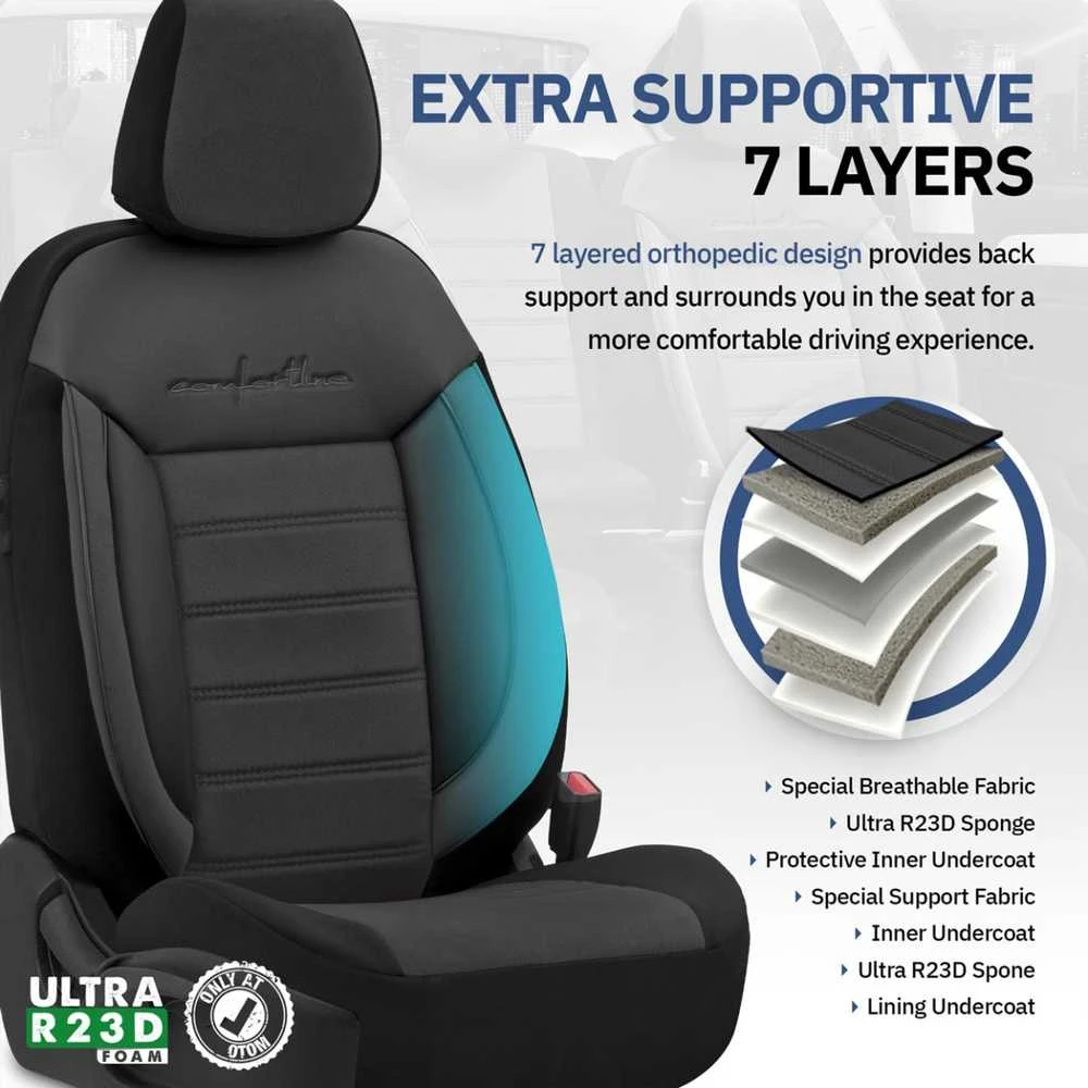 Amio Universalūs sėdynių užvalkalai OTOM, COMFORTLINE - juoda