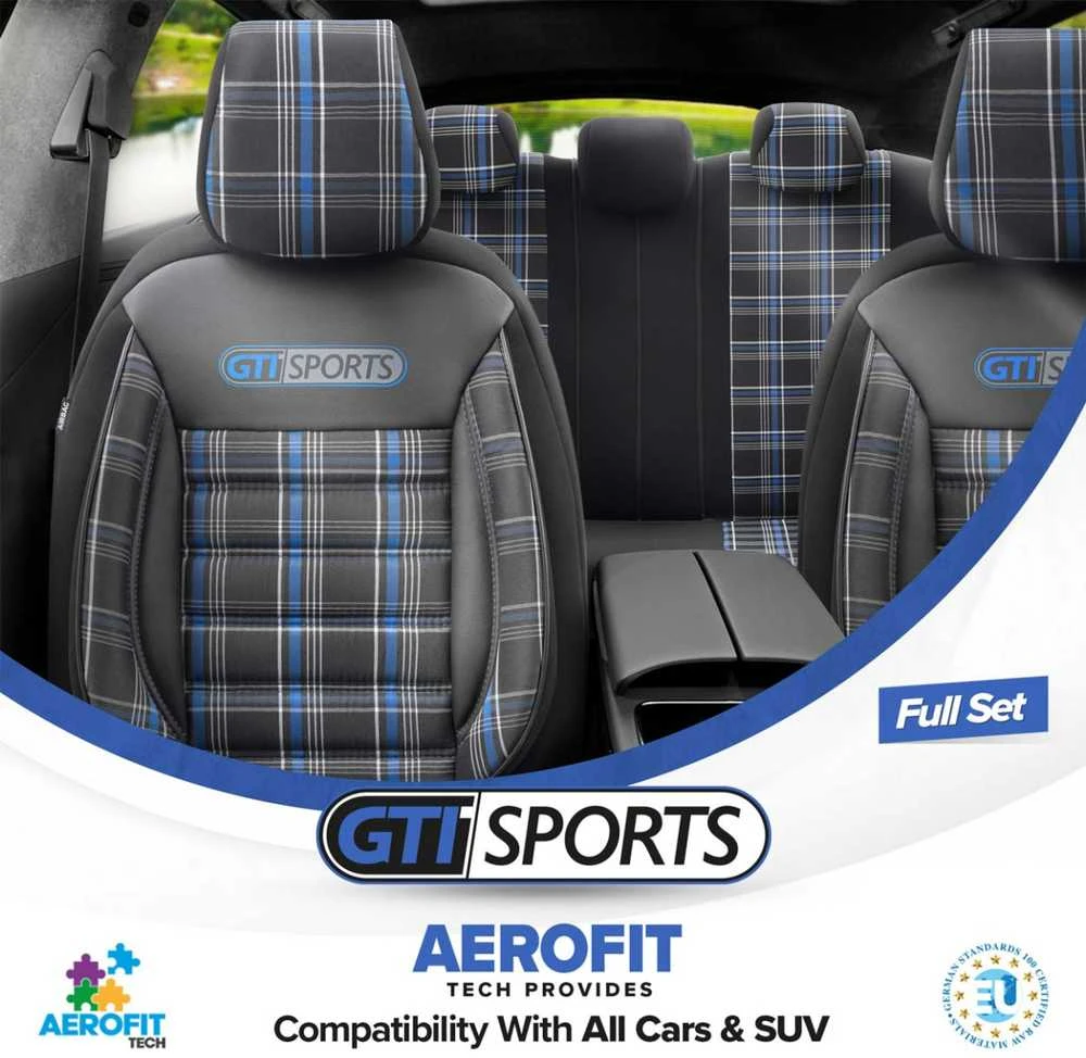 Amio Universalūs sėdynių užvalkalai OTOM, GTI - juoda / mėlyna