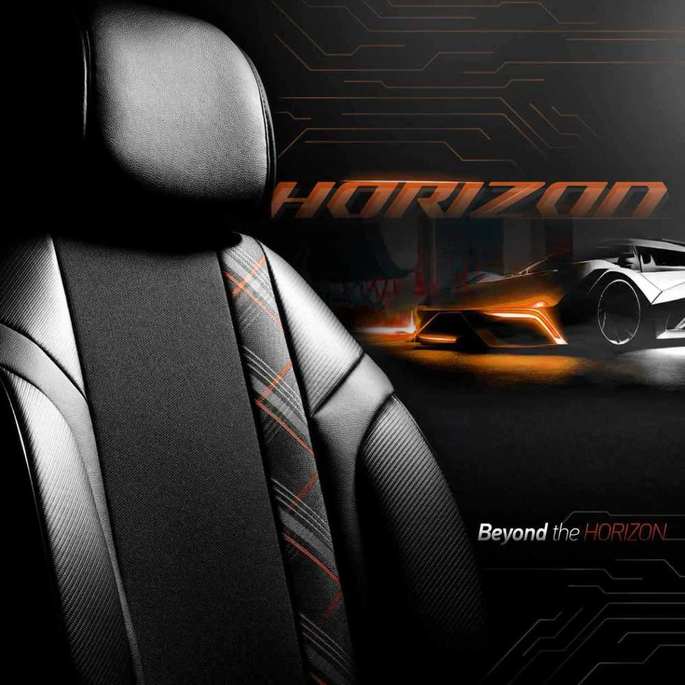 Amio Universalūs sėdynių užvalkalai OTOM, HORIZON - juoda / oranžinė
