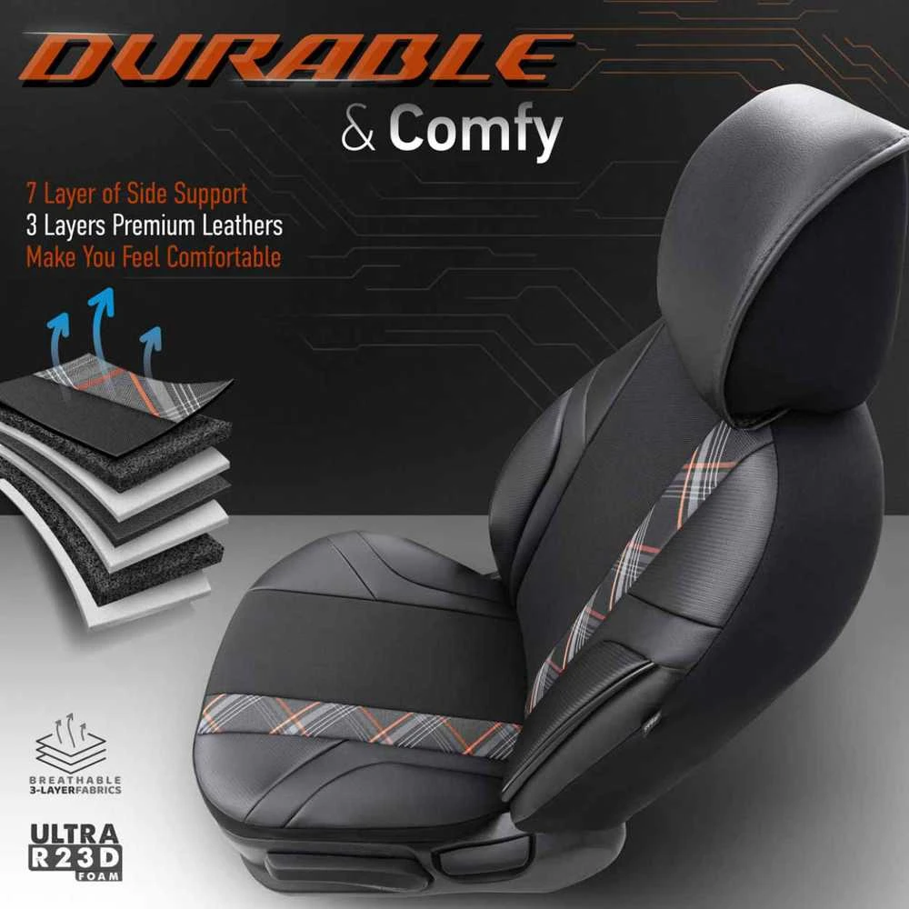 Amio Universalūs sėdynių užvalkalai OTOM, HORIZON - juoda / oranžinė
