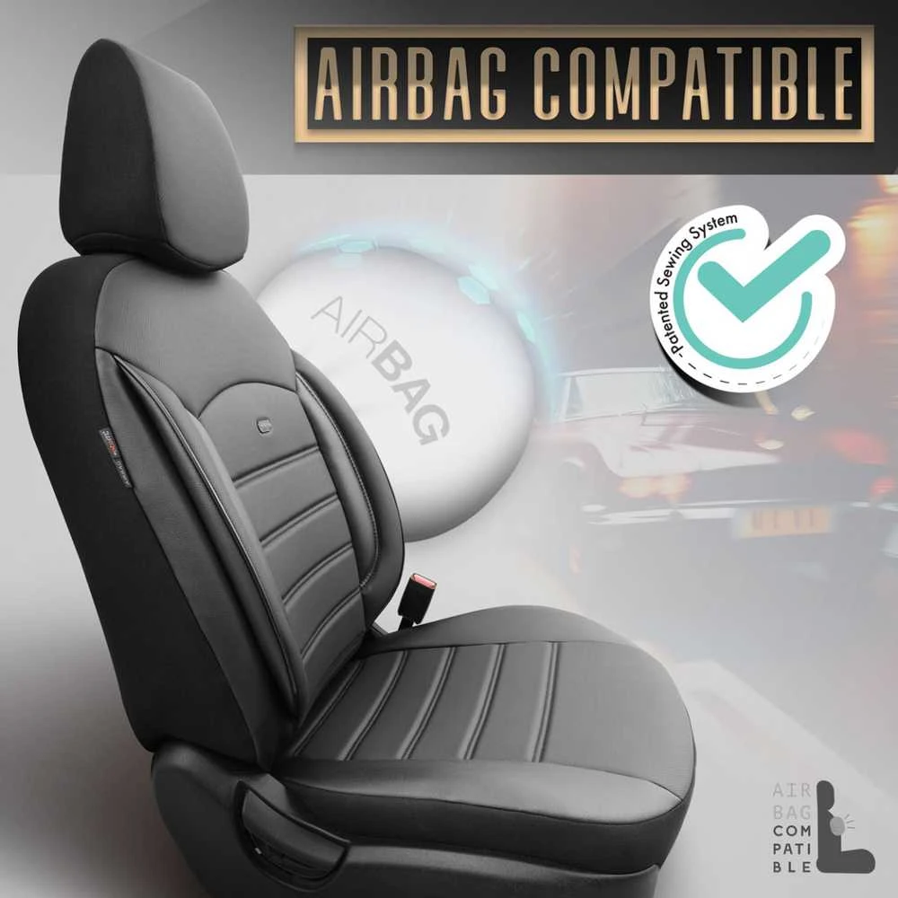 Amio Universalūs sėdynių užvalkalai OTOM, INSPIRE - juoda, eko oda