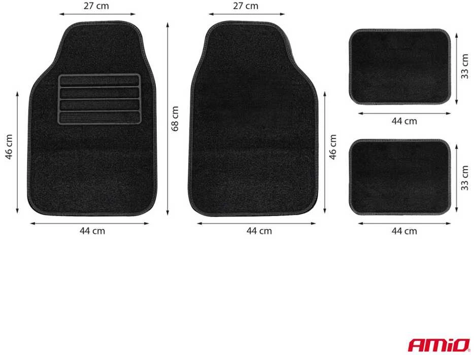 Universalūs tekstiliniai (veliūriniai) kilimėliai TCM-04, 68x44 cm / 44x33 cm, AMIO-04698