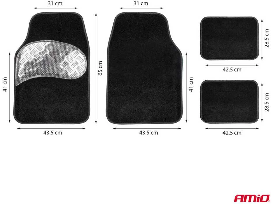 Universalūs tekstiliniai (veliūriniai) kilimėliai TCM-06, 65×43 cm / 42×28 cm, AMIO-04700