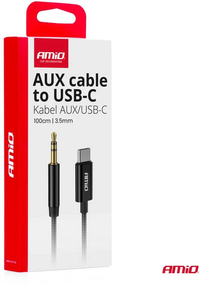 USB-C į 3,5 mm Mini Jack AUX kabelis 1 m AMIO-04294