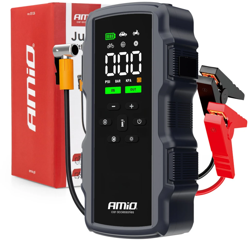 Projektorius Paleidimo įrenginys jump starter booster 4in1 12V 17Ah 900A amio-05126