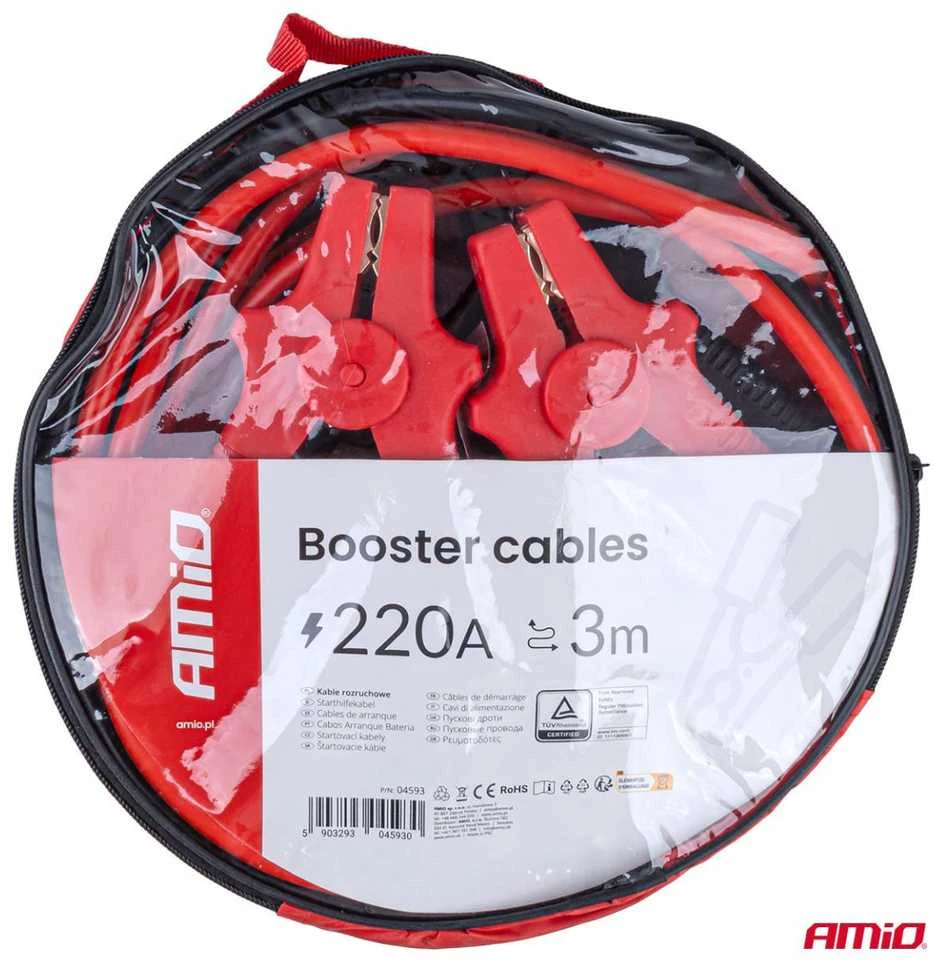 Užvedimo laidai 220A 3m TÜV AMIO-04593