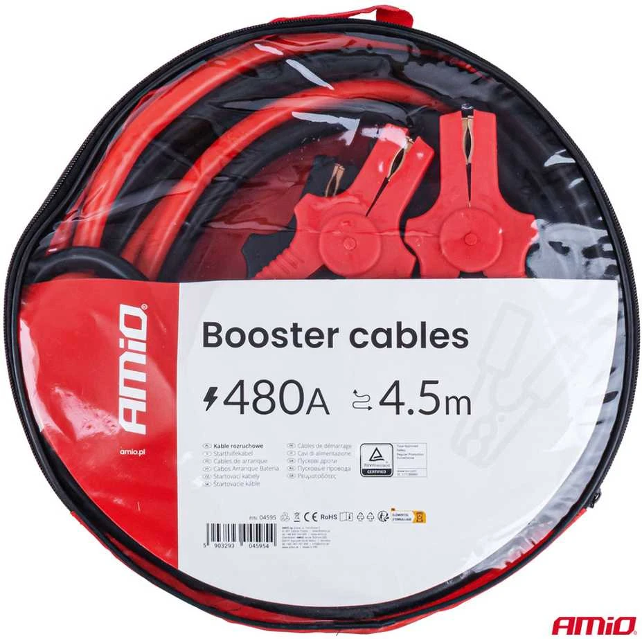 Užvedimo laidai 480A 4,5 m TÜV AMIO-04595
