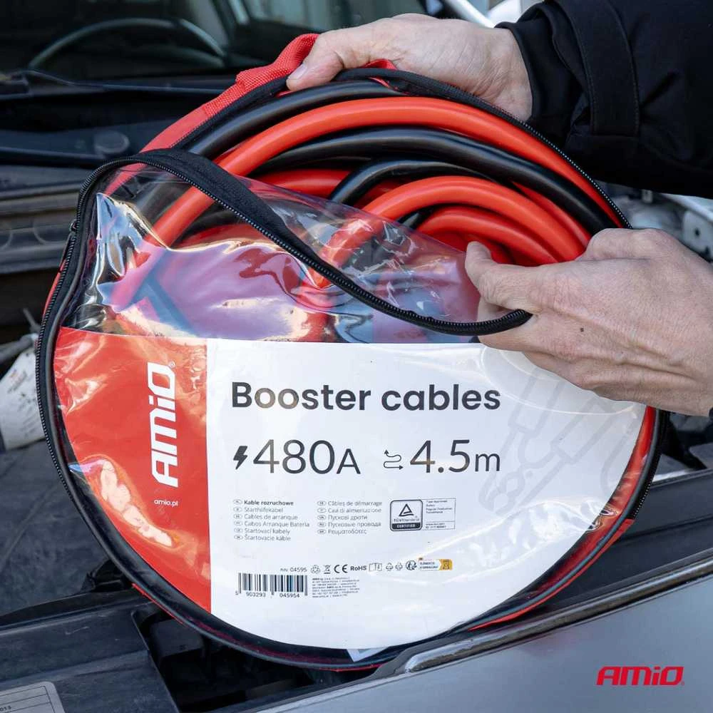 Užvedimo laidai 480A 4,5 m TÜV AMIO-04595