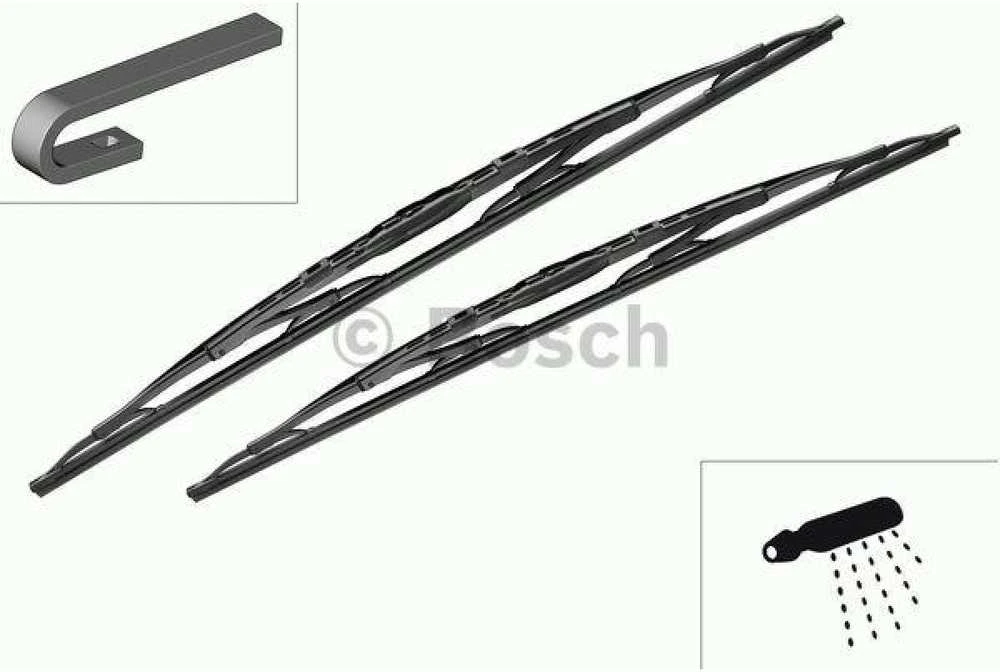 Valytuvų komplektas Bosch Twin Spoiler 657S, 650/650 mm
