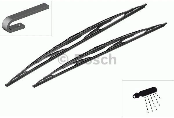 Valytuvų komplektas Bosch Twin Spoiler 703S, 700/650 mm
