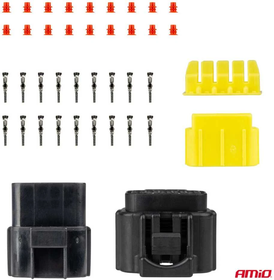Vandeniui atspari 10 kontaktų elektros jungtis, 2,2 mm AMIO-04351